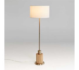 Торшер Crate and Barrel Bridaine Wood &amp; Brass Floor Lamp, фото 1