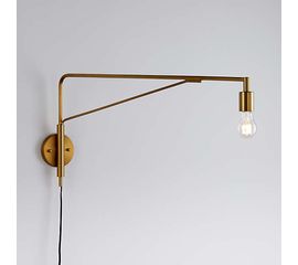 Настенный светильник Crate and Barrel Nors Antique Brass Wall Sconce, фото 1