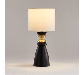 Настольная лампа Crate and Barrel Olsted Wood and Metal Table Lamp, фото 1