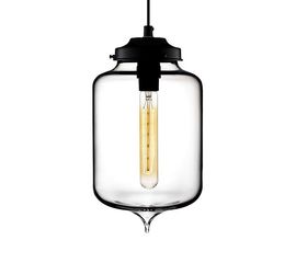 Подвесной светильник Crate and Barrel Turret Clear Hand-Blown Glass Pendant Light, фото 1