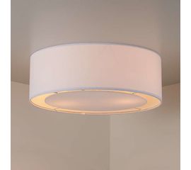 Потолочный светильник Crate and Barrel White Drum Shade Flushmount, фото 1