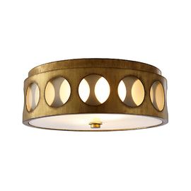 Потолочный светильник Crate and Barrel Addison Brass Flush Mount Light, фото 1