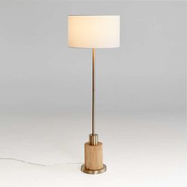 Торшер Crate and Barrel Bridaine Wood &amp; Brass Floor Lamp, фото 1