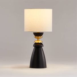 Настольная лампа Crate and Barrel Olsted Wood and Metal Table Lamp, фото 1
