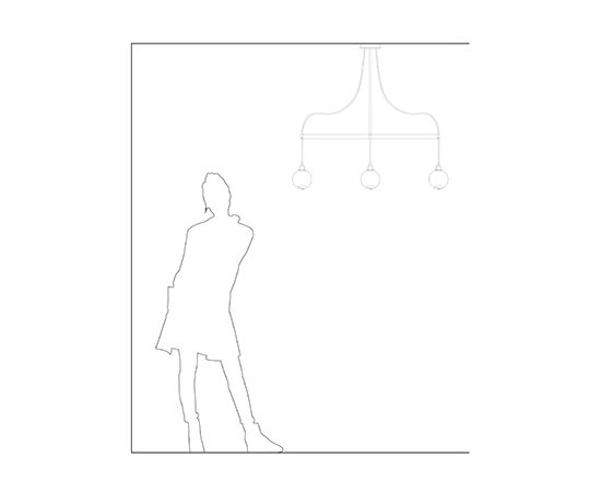 Люстра SkLO drape arm 3 pendant, фото 4