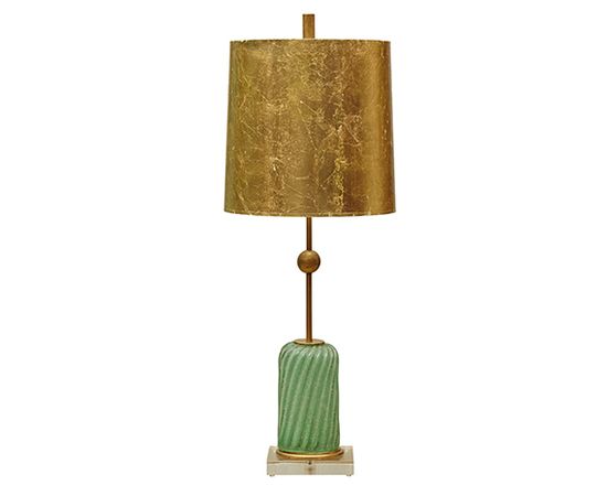 Настольная лампа Louise Gaskill Green Murano Glass Lamp, фото 1