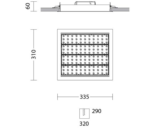 Встраиваемый светодиодный светильник Quattrobi 4 SQUARE, фото 2