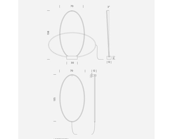 Напольный/настенный светильник Nemo Ellisse floor/wall, фото 2