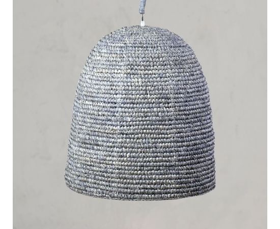 Подвесной светильник Pottery Barn Gray Raffia Dome Pendant, фото 4
