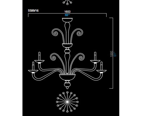 Люстра Barovier&amp;Toso 5589/16, фото 1