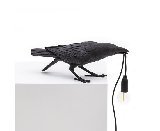 Настольный светильник Seletti Bird Lamp Black Playing, фото 8