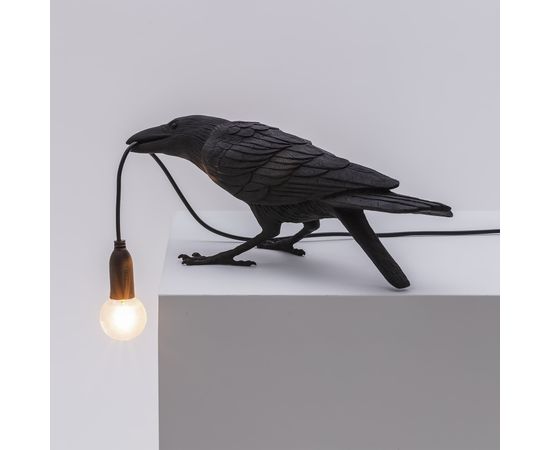 Настольный светильник Seletti Bird Lamp Black Playing, фото 9