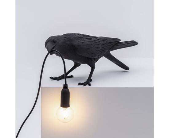 Настольный светильник Seletti Bird Lamp Black Playing, фото 10