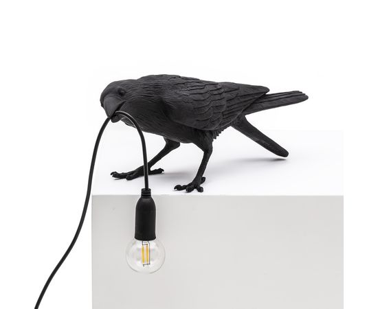 Настольный светильник Seletti Bird Lamp Black Playing, фото 1