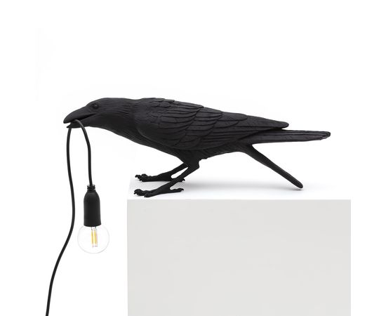 Настольный светильник Seletti Bird Lamp Black Playing, фото 6