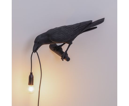 Настенный светильник Seletti Bird Lamp Black Looking Left, фото 3