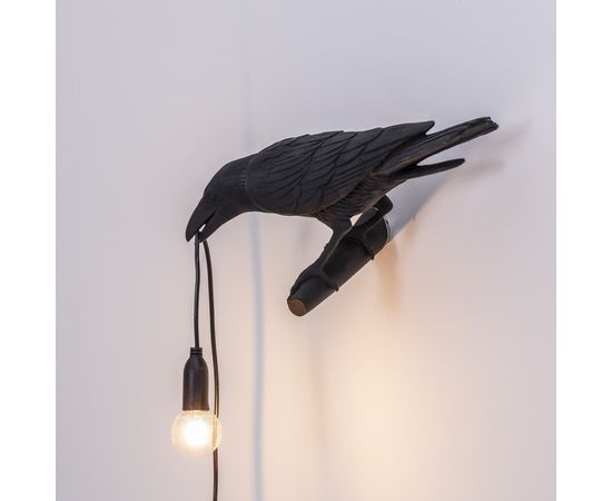 Настенный светильник Seletti Bird Lamp Black Looking Left, фото 4