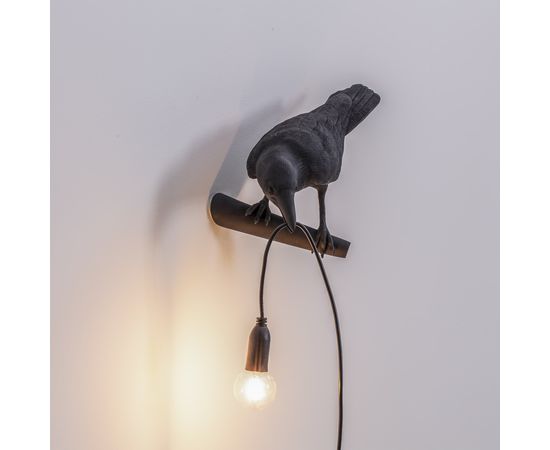 Настенный светильник Seletti Bird Lamp Black Looking Left, фото 5