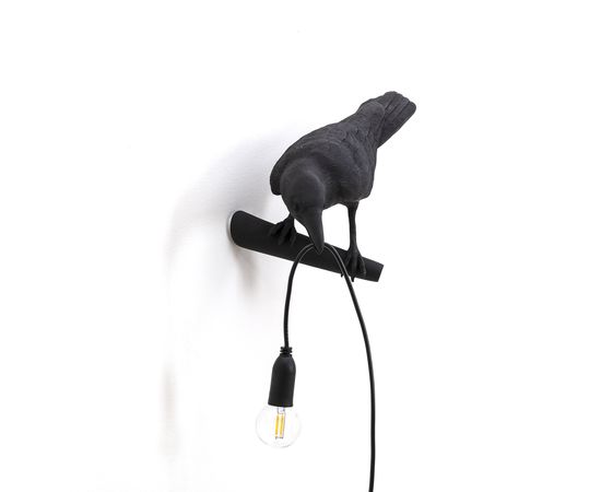 Настенный светильник Seletti Bird Lamp Black Looking Left, фото 6