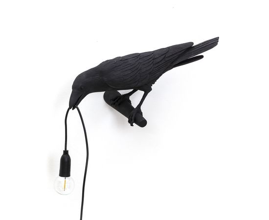 Настенный светильник Seletti Bird Lamp Black Looking Left, фото 2