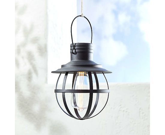 Подвесной светильник Crate and Barrel Black Caged Geometric Lantern, фото 1