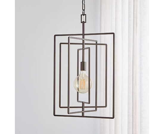 Подвесной светильник Crate and Barrel Pivot Black Caged Pendant Light, фото 6