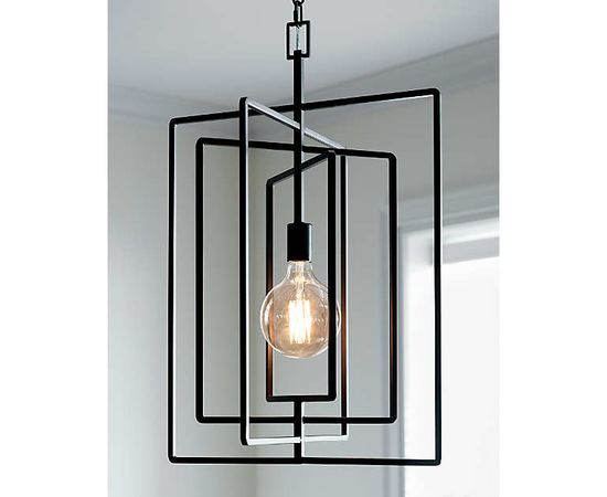 Подвесной светильник Crate and Barrel Pivot Black Caged Pendant Light, фото 4