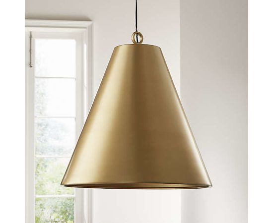 Подвесной светильник Crate and Barrel Rodan Hammered Metal Cone Pendant, фото 5