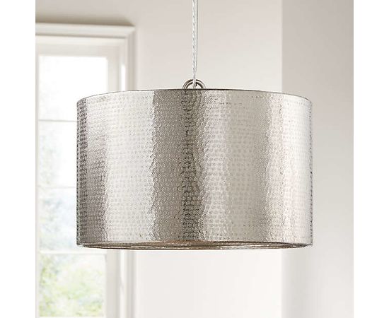 Подвесной светильник Crate and Barrel Rodan Hammered Metal Drum Pendant, фото 3