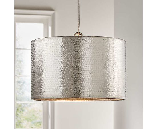 Подвесной светильник Crate and Barrel Rodan Hammered Metal Drum Pendant, фото 1