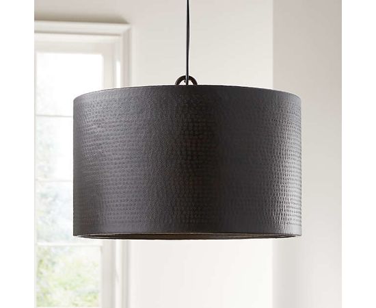 Подвесной светильник Crate and Barrel Rodan Hammered Metal Drum Pendant, фото 8