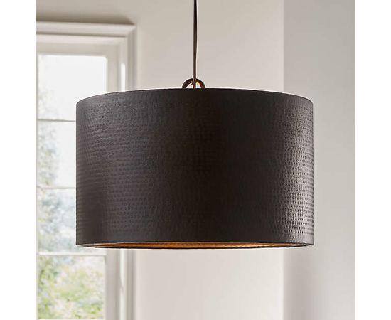 Подвесной светильник Crate and Barrel Rodan Hammered Metal Drum Pendant, фото 6