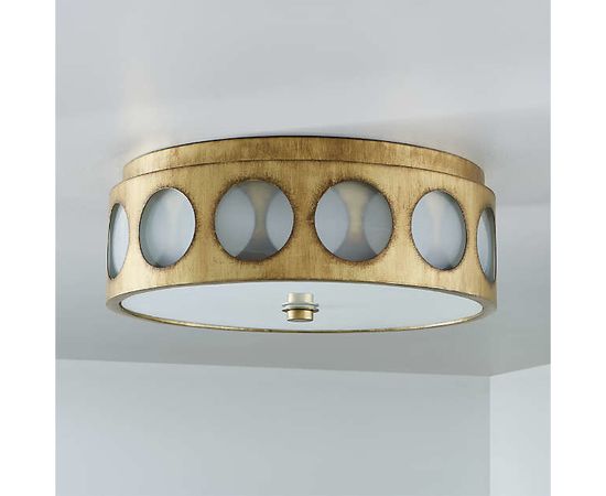 Потолочный светильник Crate and Barrel Addison Brass Flush Mount Light, фото 3