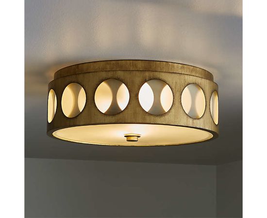 Потолочный светильник Crate and Barrel Addison Brass Flush Mount Light, фото 2
