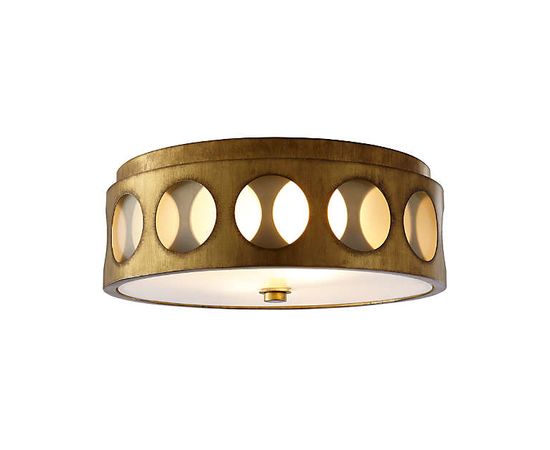 Потолочный светильник Crate and Barrel Addison Brass Flush Mount Light, фото 1