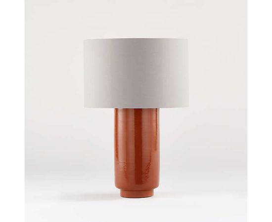 Настольная лампа Crate and Barrel Avril Table Lamp with Grey Drum Shade, фото 3