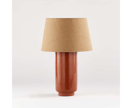 Настольная лампа Crate and Barrel Avril Table Lamp with Grey Drum Shade, фото 4