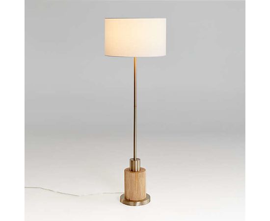 Торшер Crate and Barrel Bridaine Wood &amp; Brass Floor Lamp, фото 1