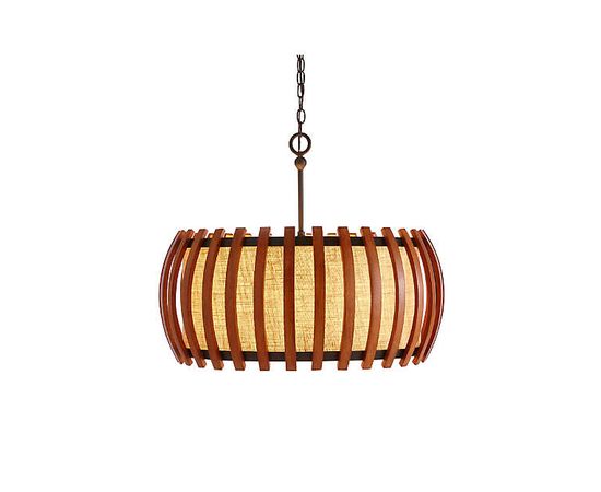 Подвесной светильник Crate and Barrel Kennedy Wood Drum Pendant Light, фото 5