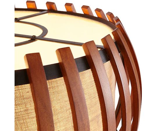 Подвесной светильник Crate and Barrel Kennedy Wood Drum Pendant Light, фото 3