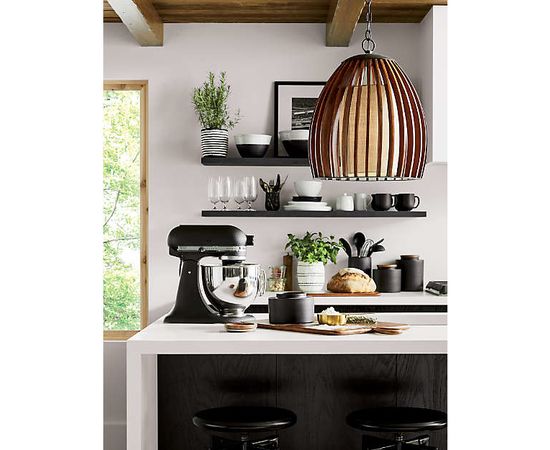 Подвесной светильник Crate and Barrel Kennedy Wood Pendant Light, фото 4