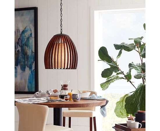 Подвесной светильник Crate and Barrel Kennedy Wood Pendant Light, фото 3