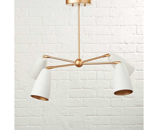 Подвесной светильник Crate and Barrel Spotlight White and Gold Pendant, фото 2