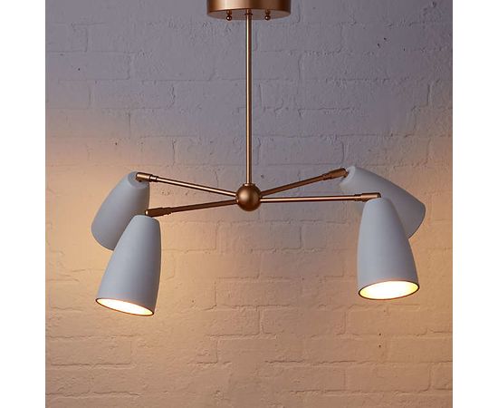 Подвесной светильник Crate and Barrel Spotlight White and Gold Pendant, фото 1