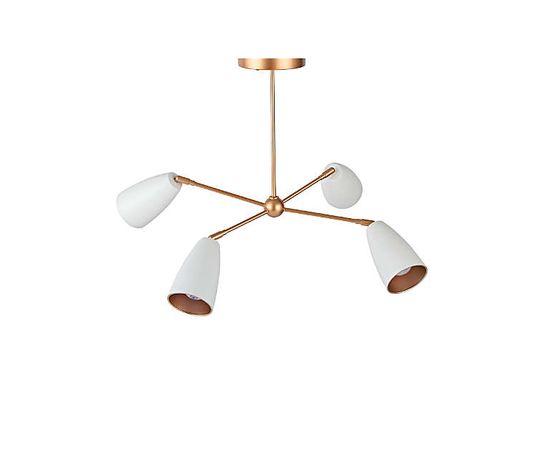 Подвесной светильник Crate and Barrel Spotlight White and Gold Pendant, фото 3