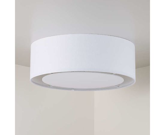 Потолочный светильник Crate and Barrel White Drum Shade Flushmount, фото 2