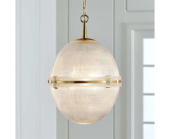 Подвесной светильник Crate and Barrel Windsor Glass Globe Brass Pendant, фото 4