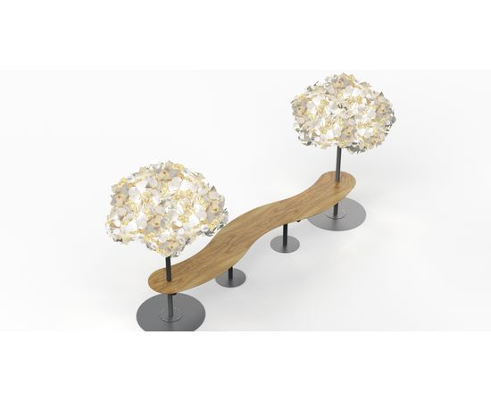 Напольный светильник Green Furniture Concept Leaf Lamp Metal Tree M w Table, фото 5