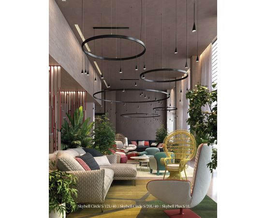 Подвесной светильник BOVER Skybell Circle S/12L/40, фото 9