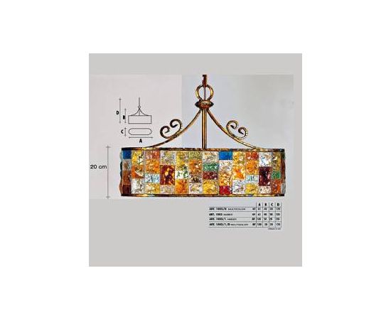 Подвесной светильник  Longobard TOKYO 1003 amber 4F, фото 1